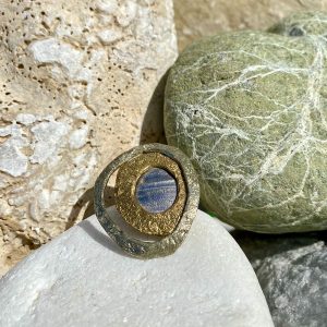 Gold and Silver ring with stone