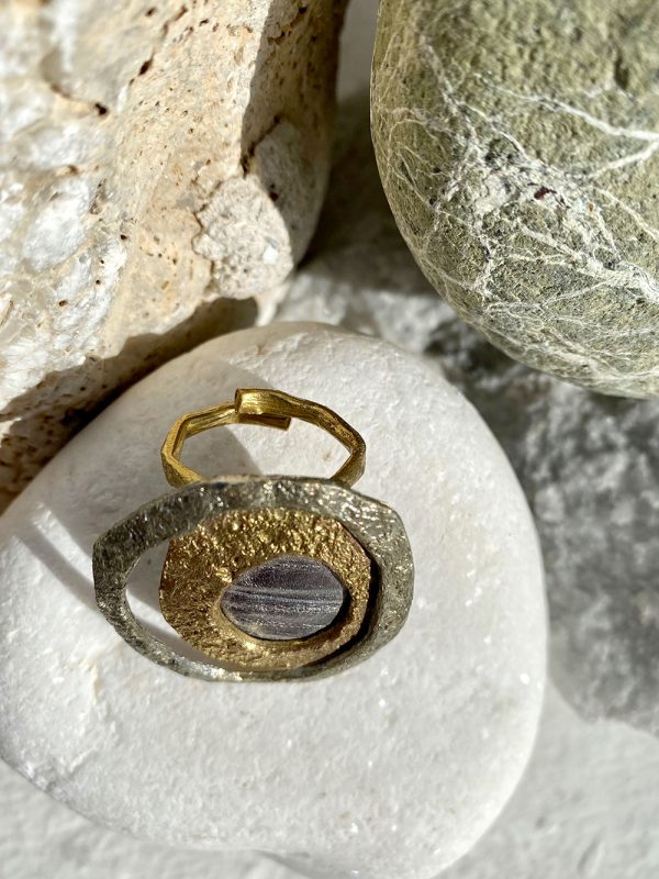 Gold and Silver ring with stone