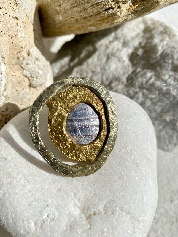 Gold and Silver ring with stone