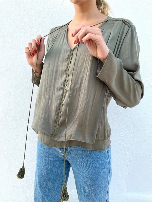 Silk khaki blouse