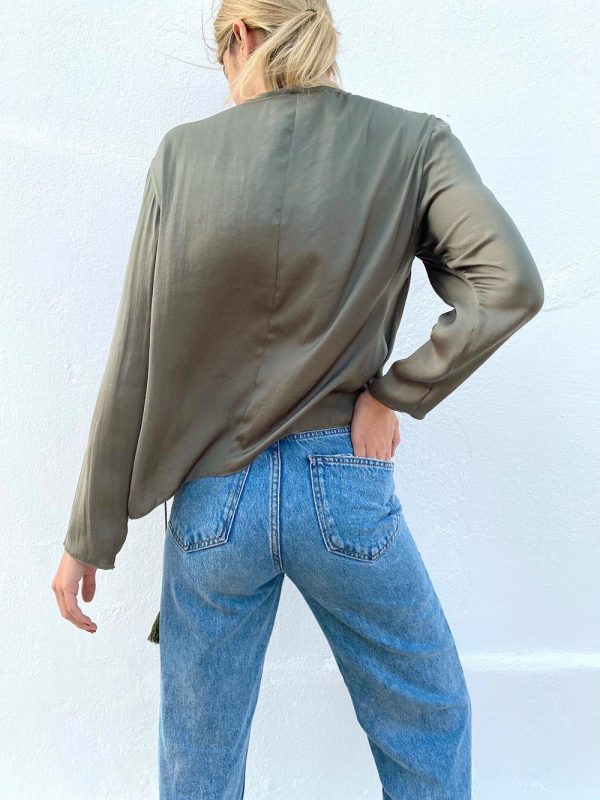 Silk khaki blouse