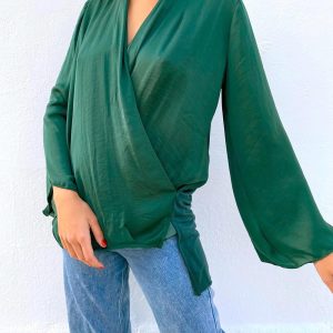 Silk green blouse