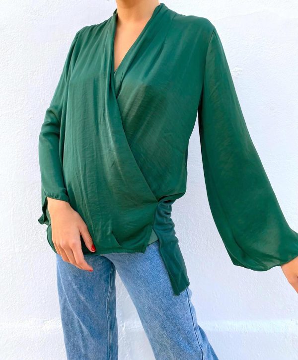 Silk green blouse