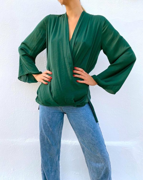 Silk green blouse