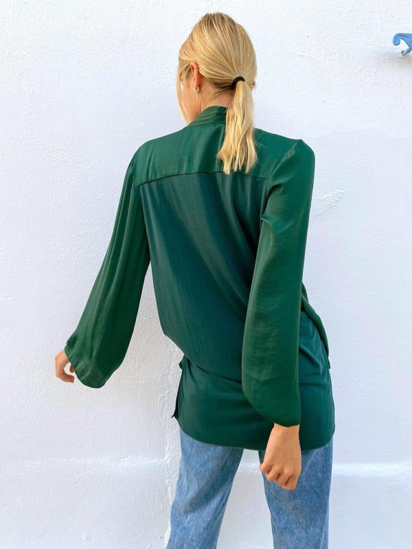 Silk green blouse