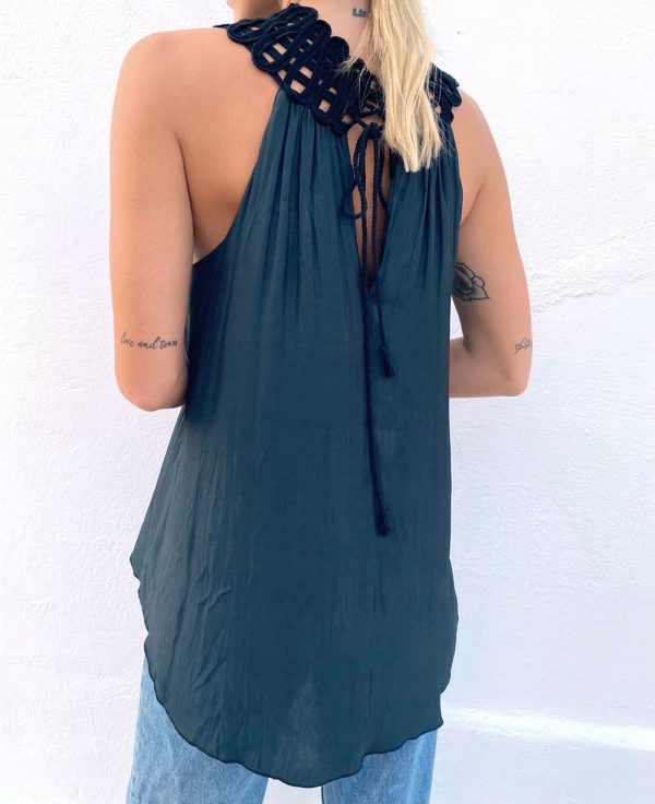 Silk blue blouse